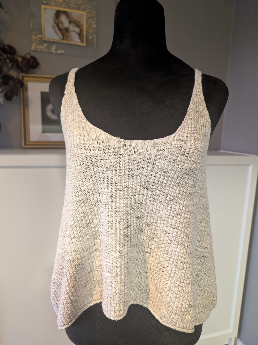 Cream Knit Tank Top - Lightweight Women’s Sweater Tank